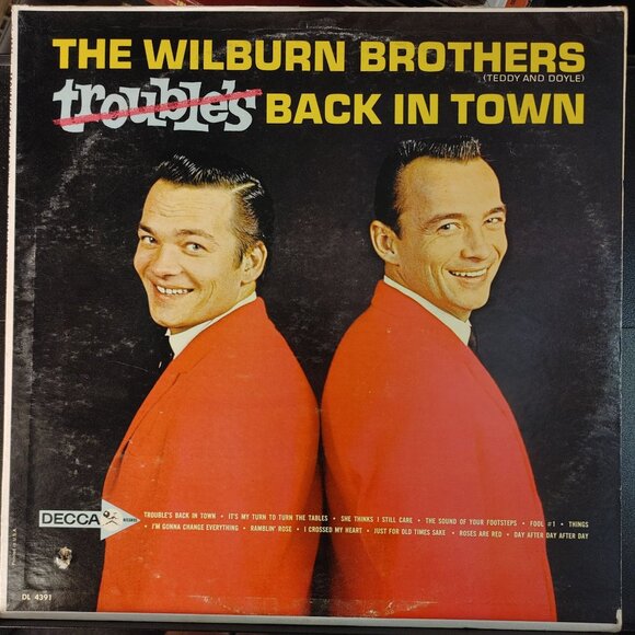 Vintage Vinyl Record " The Wilburn Brothers - Troubles Back In Town" DL 4391